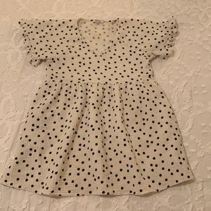 Madewell Lightspun Ruffle Sleeve Babydoll Dress w/ polka dots